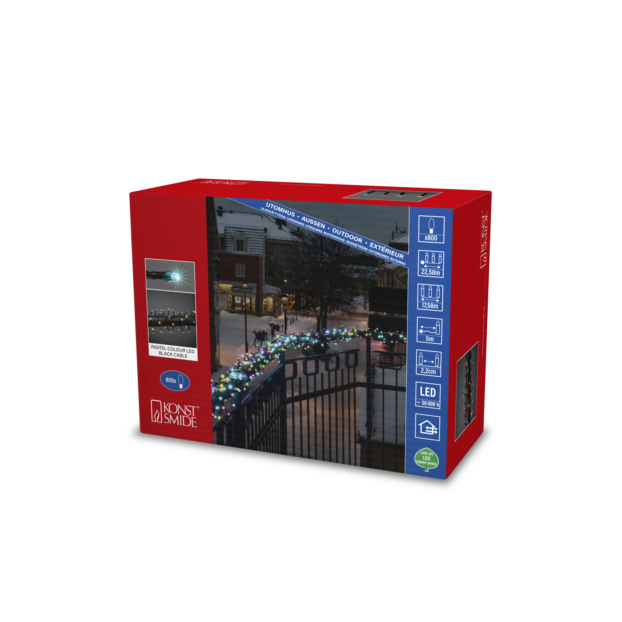 Ljusslinga Gnojö Konstsmide Candy Cluster 800st LED-lampor 30V/IP44