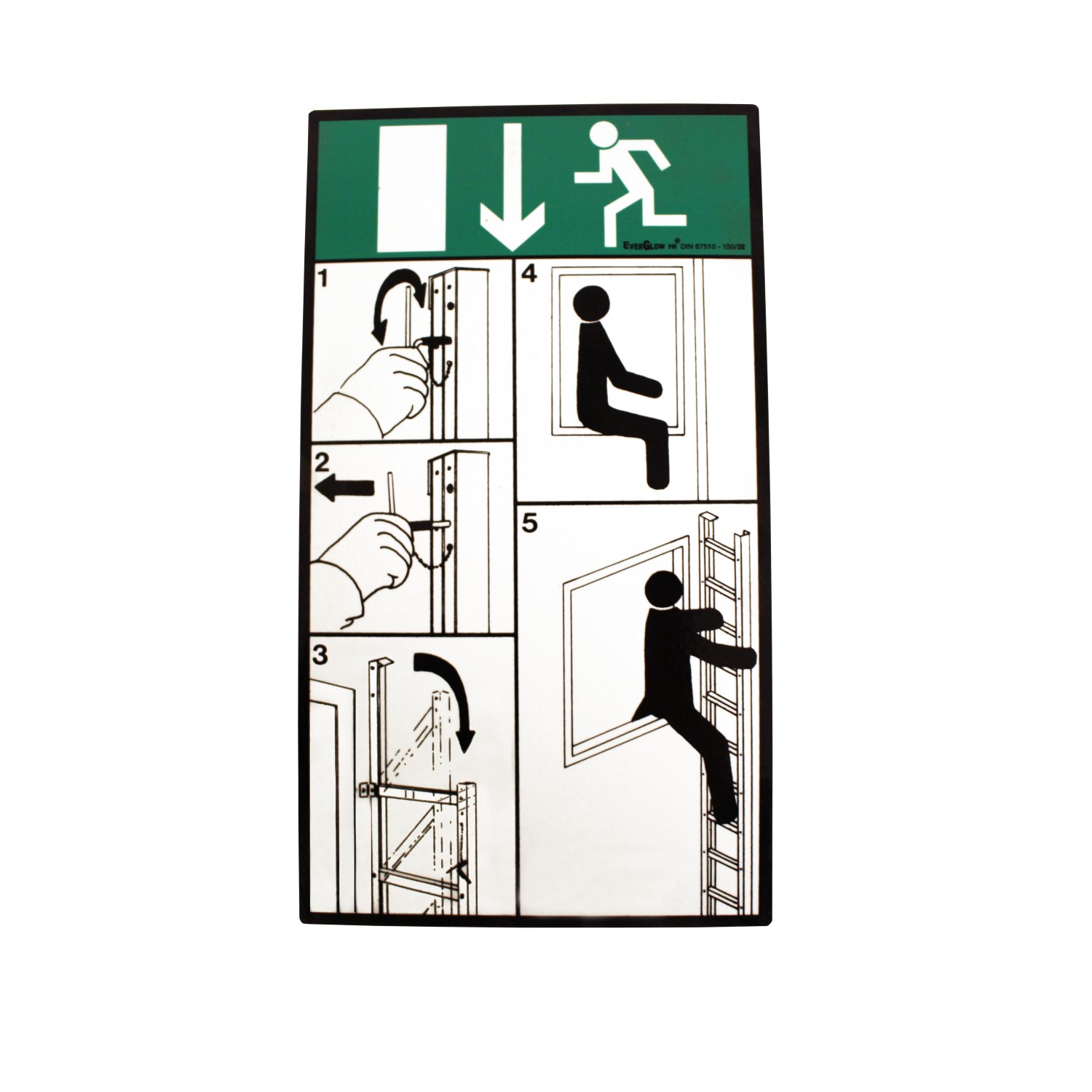 Skylt Skeppshultstegen Utrymningsstege Fällbar