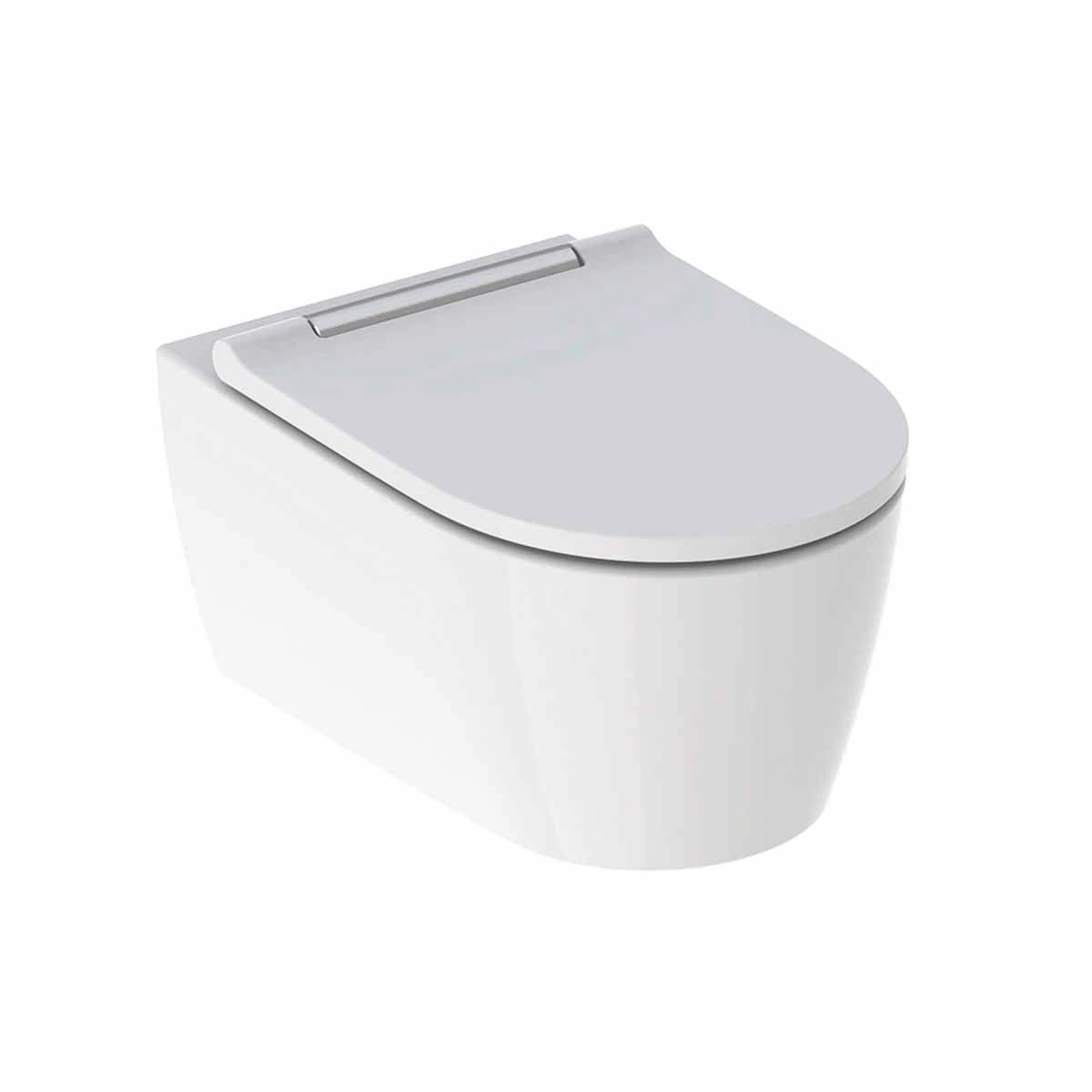 GEBERIT ONE WC-SKÅL MED WC-SITS. DESIGKÅPA KROM Vit/Krom