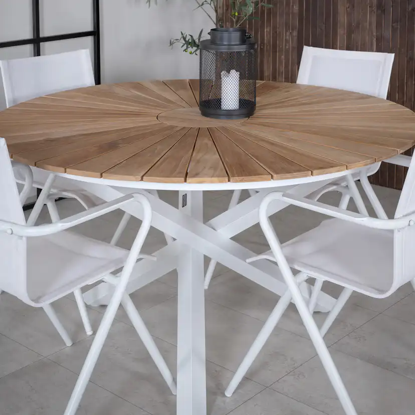 Matgrupp Venture Home Mendi Rund med 4 Act Stolar