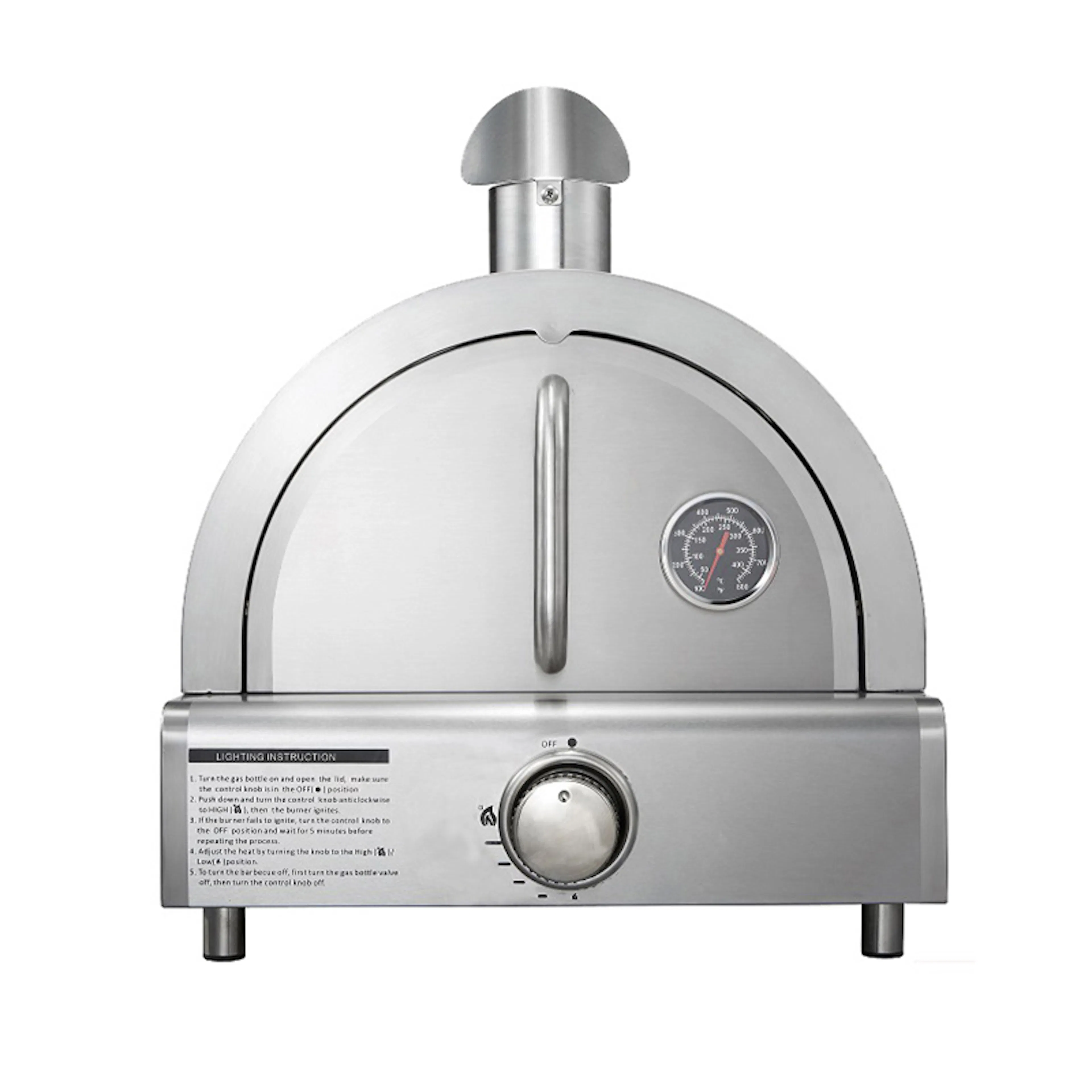 Pizzaugn Myoutdoorkitchen Philadelphia Fristående i Rostfritt Stål med Pizzasten i Tegel