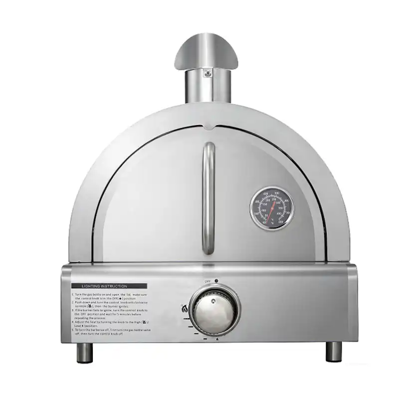 Pizzaugn Myoutdoorkitchen Philadelphia Fristående i Rostfritt Stål med Pizzasten i Tegel