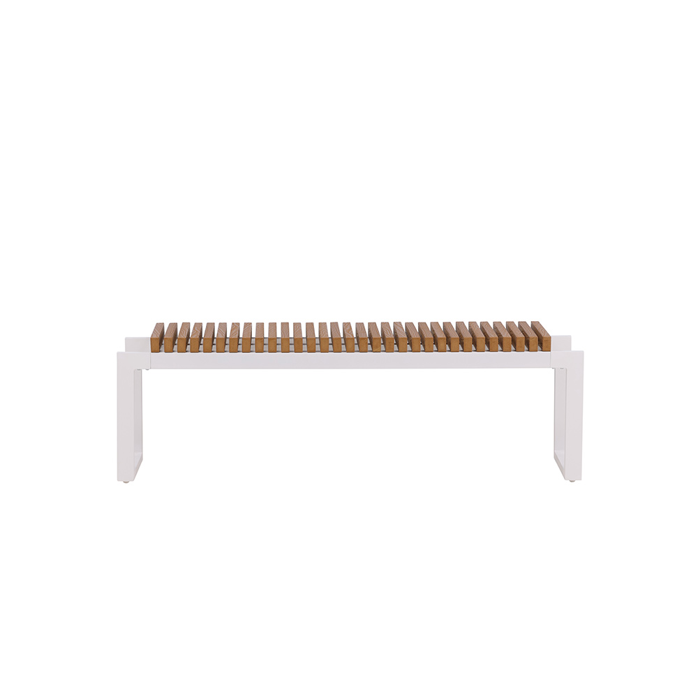 Athena Bench Alumnium - White / Brown Aintwood Brun/Vit