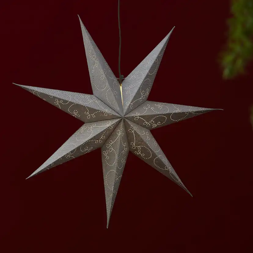 PappersstjarnaDecorus Silver, 63 cm