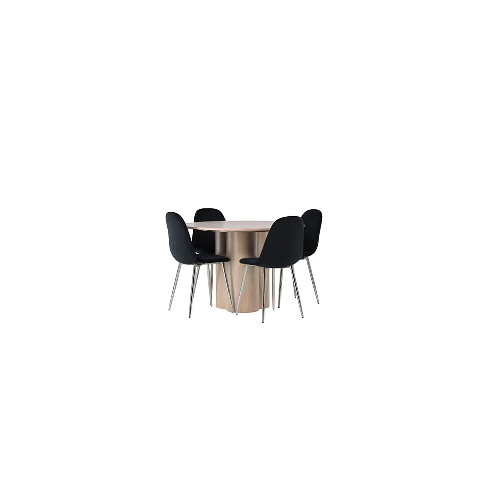 Matgrupp Venture Home Olivia Ø110 cm med 4 st Polar stolar