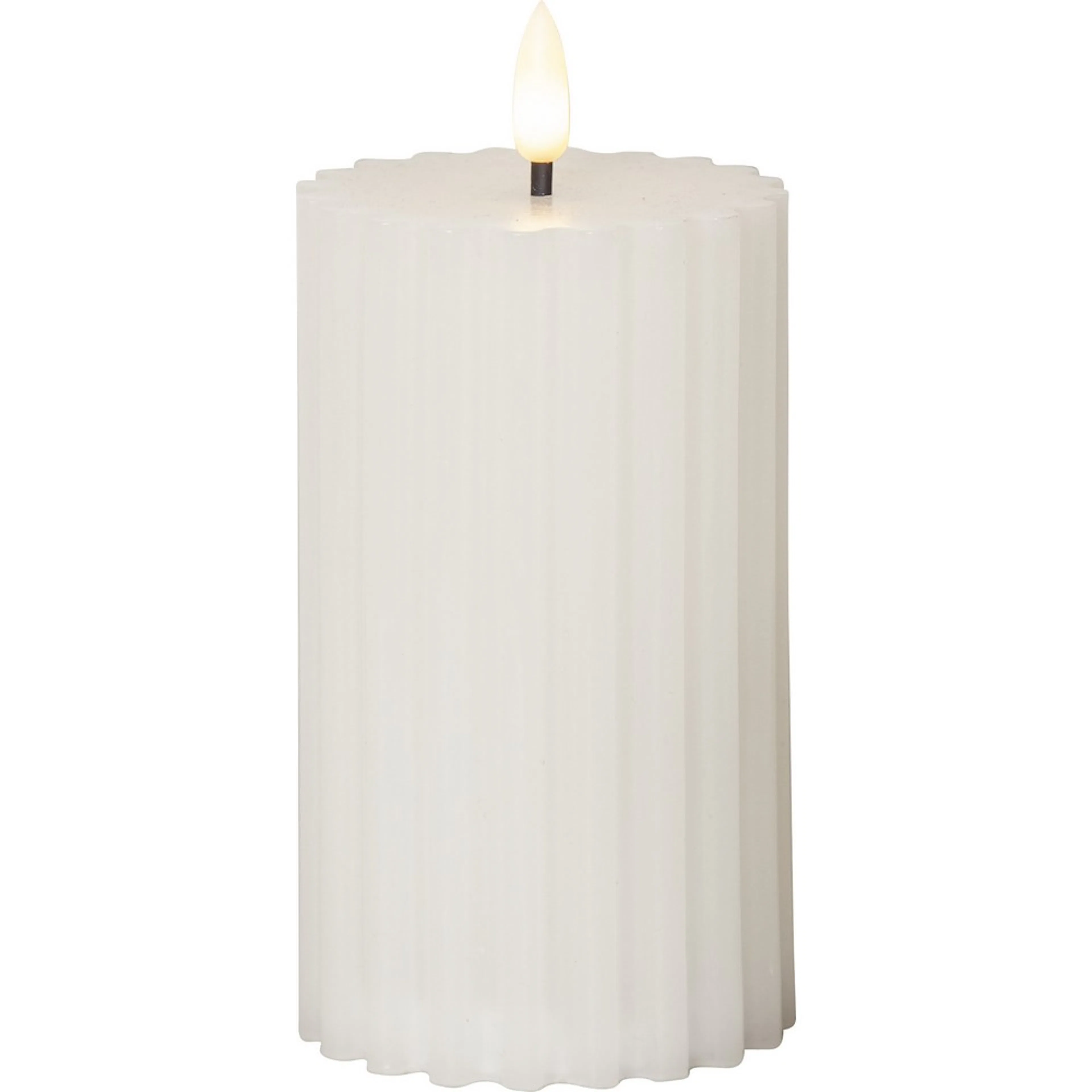 LEDBlockljus Flamme Stripe Vit