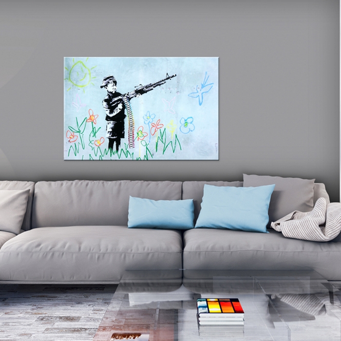 Tavla Arkiio Boy with Gun By Banksy
