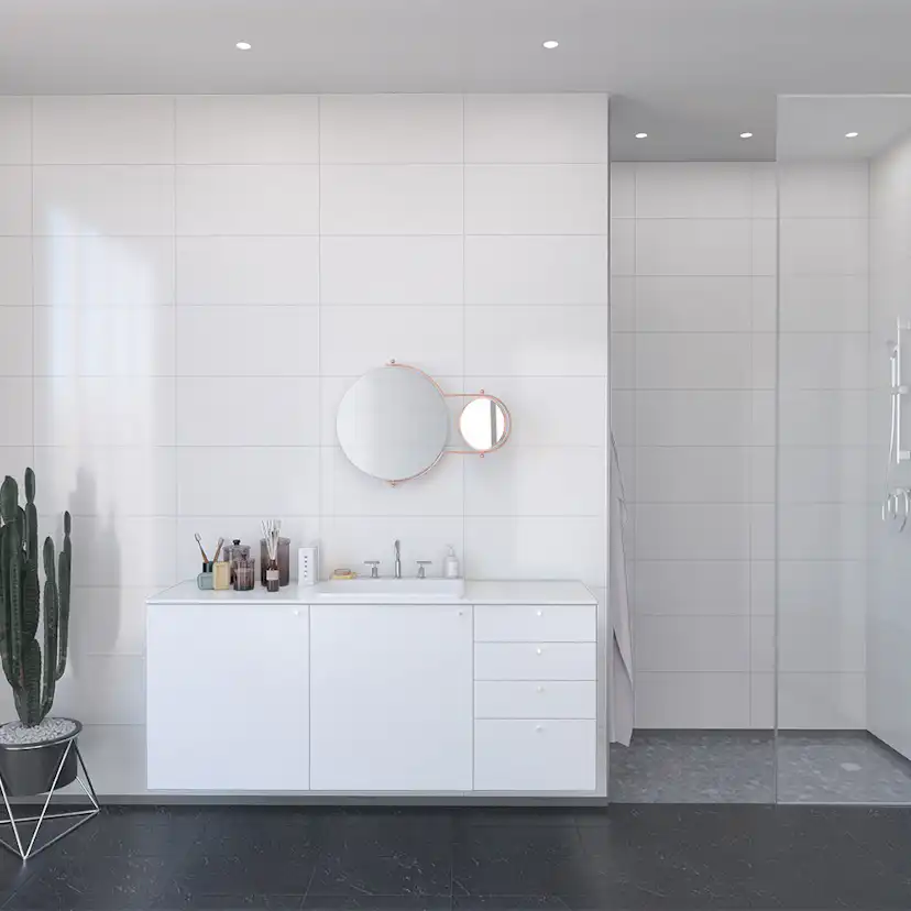 Våtrumsskiva Fibo Denver White 3091-LM6030HG