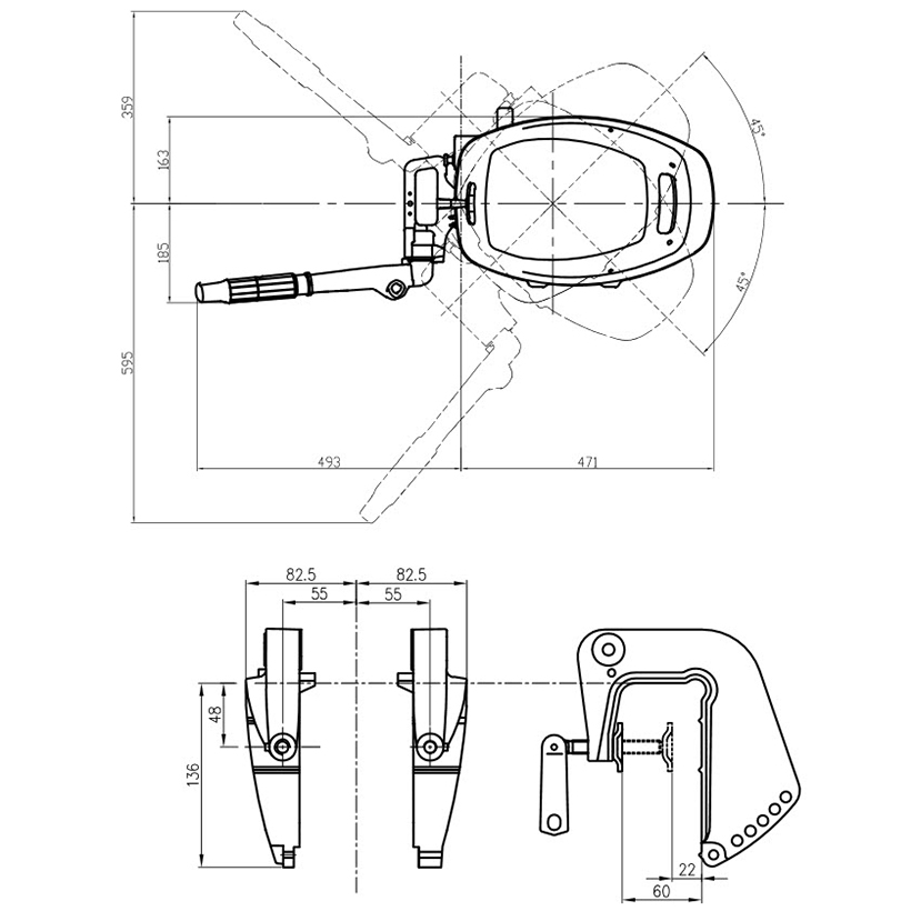 Utombordsmotor Parsun 4-Takts Kort Rigg 9.8hk