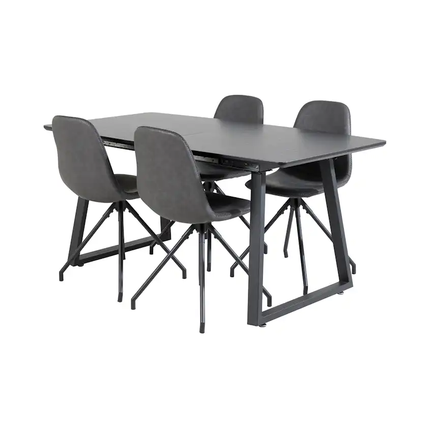 Matgrupp Venture Home Ina med 4 Pobbie Stolar Konstläder