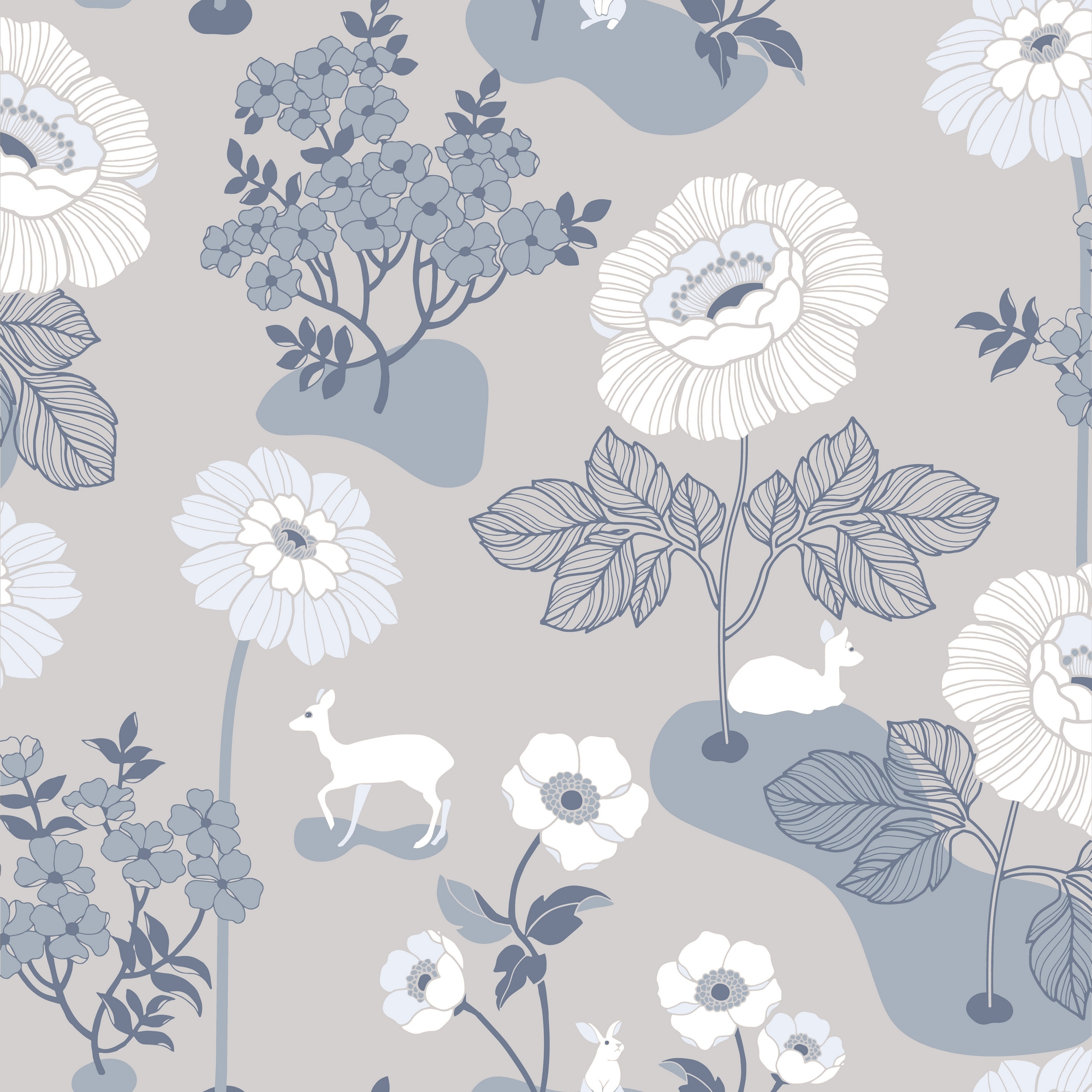 Tapet Duro 1900 Blomsteräng Grå 398-04