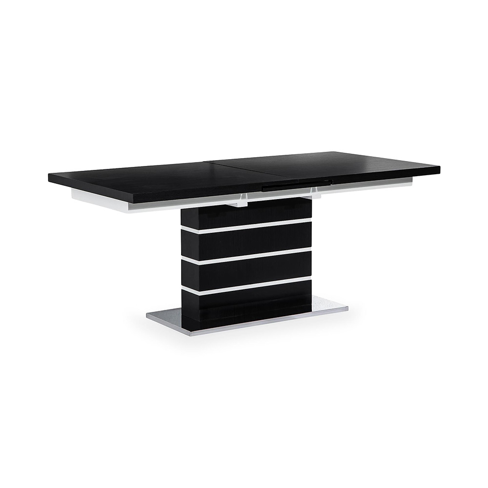 Macahan Förlängningsbart Matbord 180 cm Vit/Svart, 180 cm