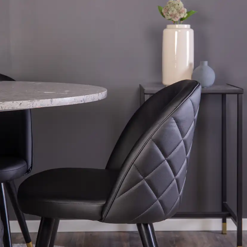 Matgrupp Venture Home Razzia med 4 Velvet stolar Skinn