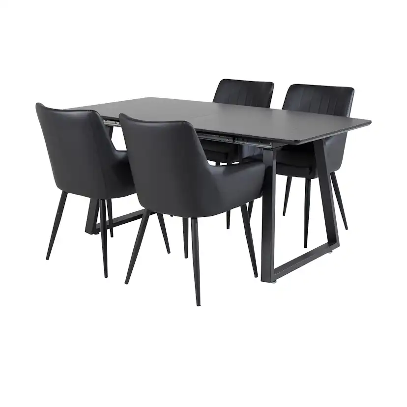 Matgrupp Venture Home Ina med 4 Corina Stolar Konstläder