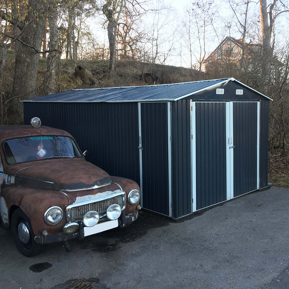 Garage Metalcraft 18m² Antracit/Vit Uteförråd