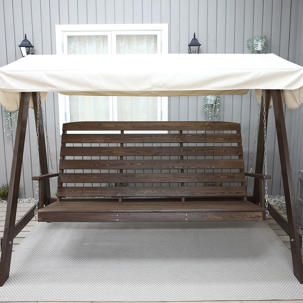 Garden swing canopy, 167x275, 2 channels Beige