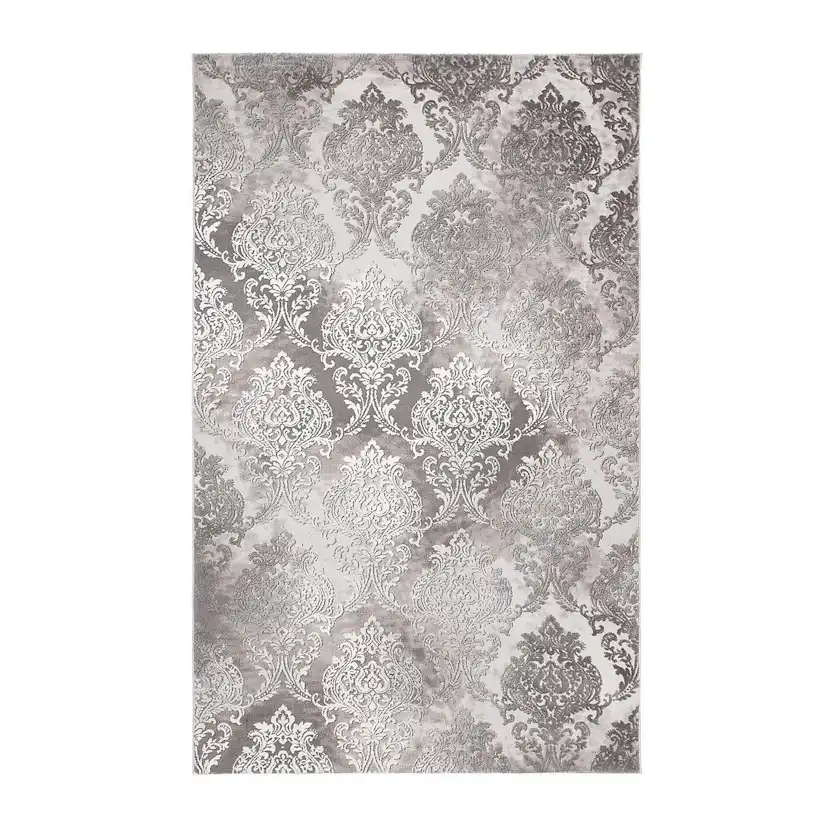 Friezematta KM Carpets Galya Medaljong Grå