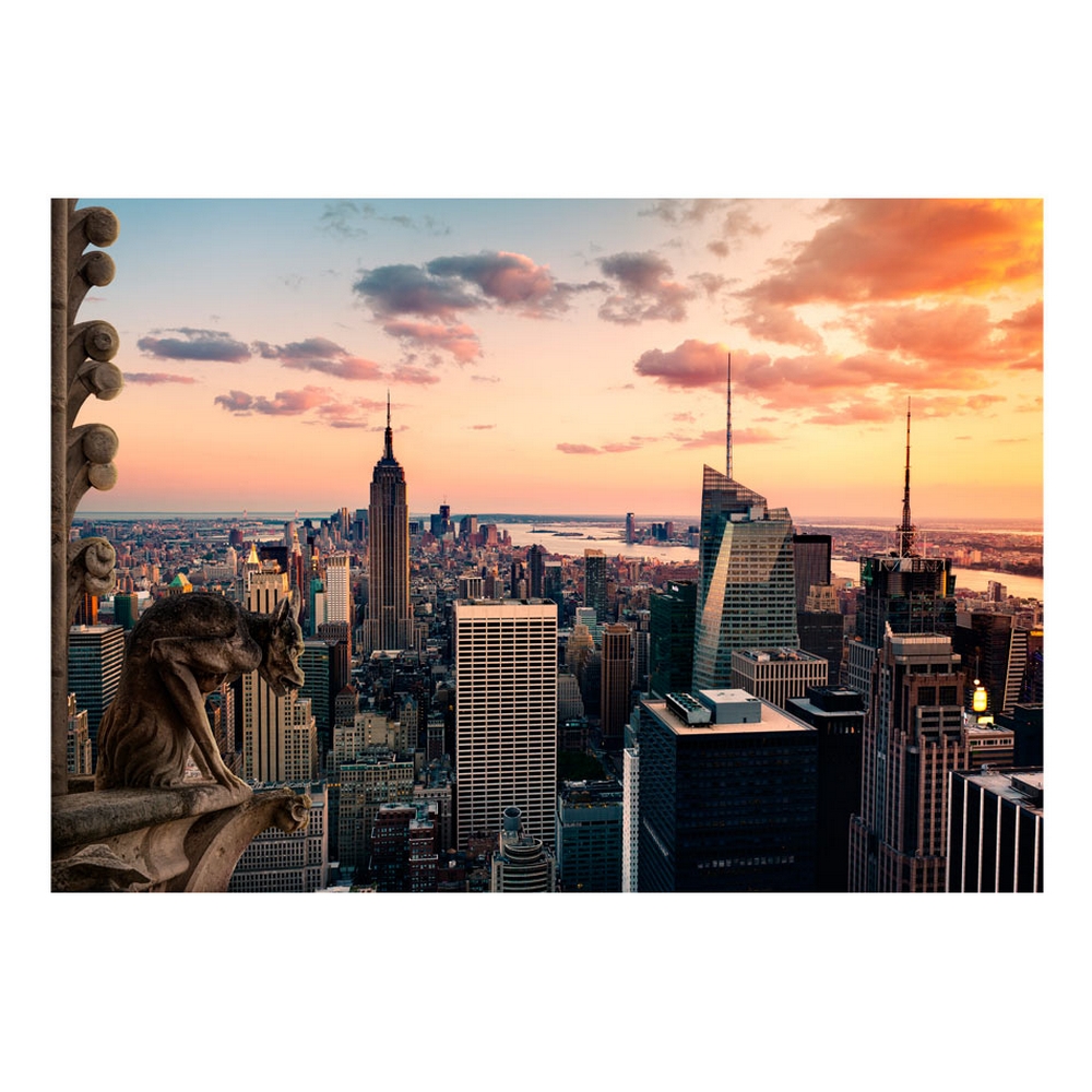 Självhäftande fototapet - New York: The skyscrapers and suns Storlek: 392x280 cm