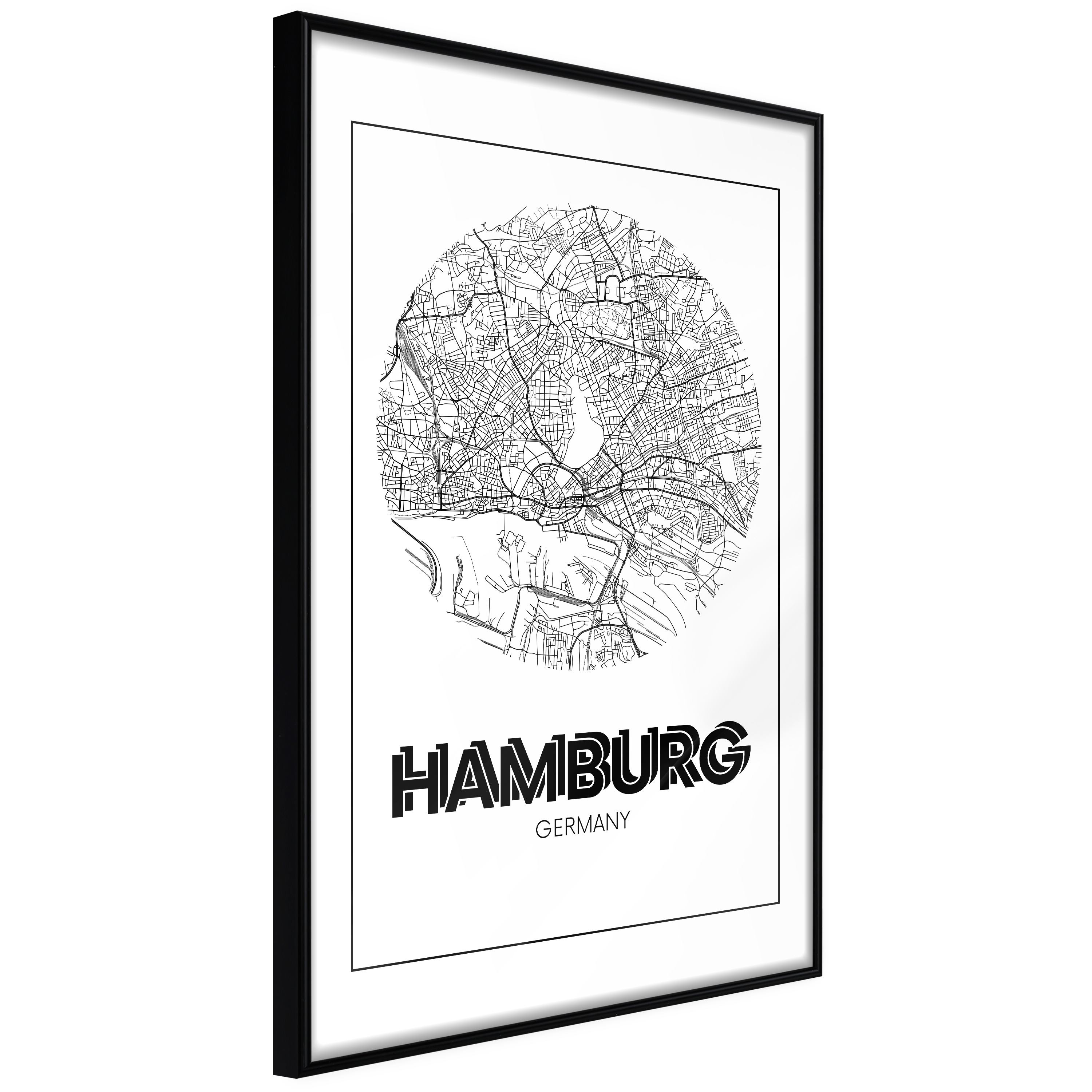 Affisch - Retro Hamburg [Poster] 20x30 Svart ram, 20x30 cm