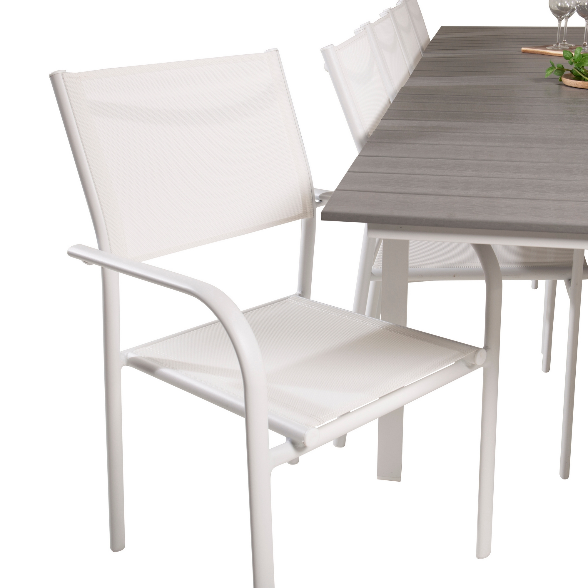 Levels Dining Table 224/324*100 - White Alu / Grey Aintwood Vit/Grå