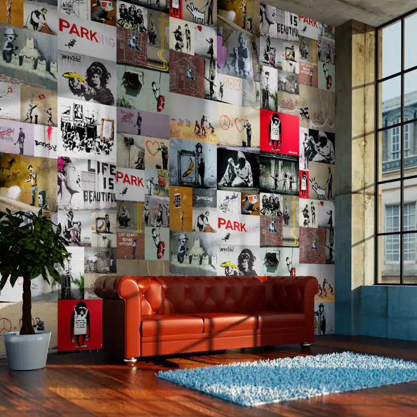 Fototapet Arkiio Banksy a collage 50x1000 cm