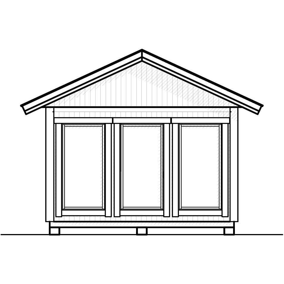 Attefallshus Vibostugan Njuta 25-3 24,3 m² Trähus med Sadeltak