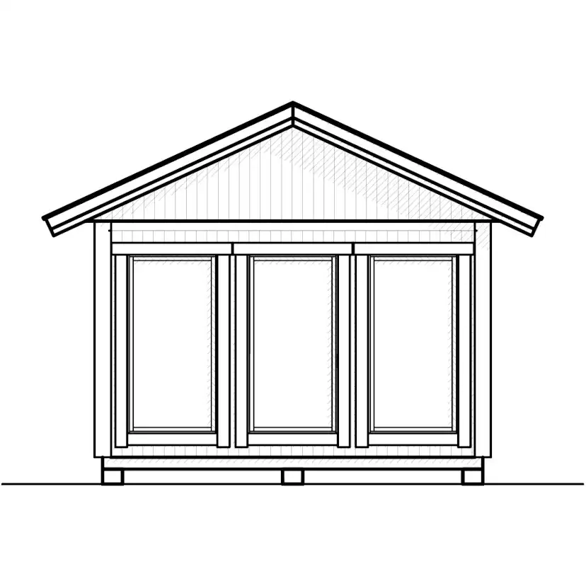 Attefallshus Vibostugan Njuta 25-3 24,3 m² Trähus med Sadeltak