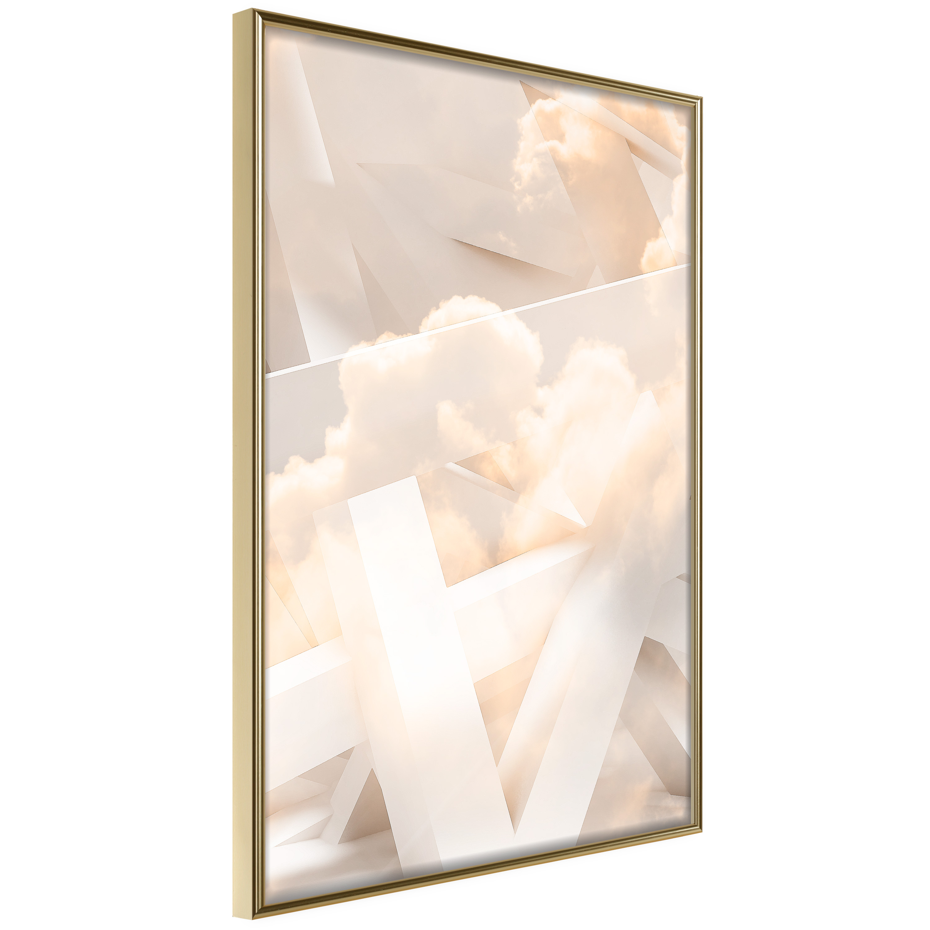 Affisch - Abstraction with Clouds [Poster] 40x60 Guld ram, 40x60 cm