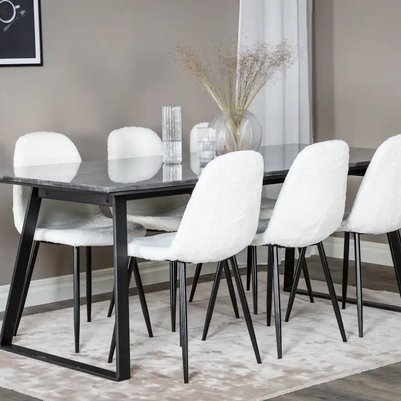 Matgrupp Venture Home Estelle med 6 Pooya Stolar PolyEstelletyg