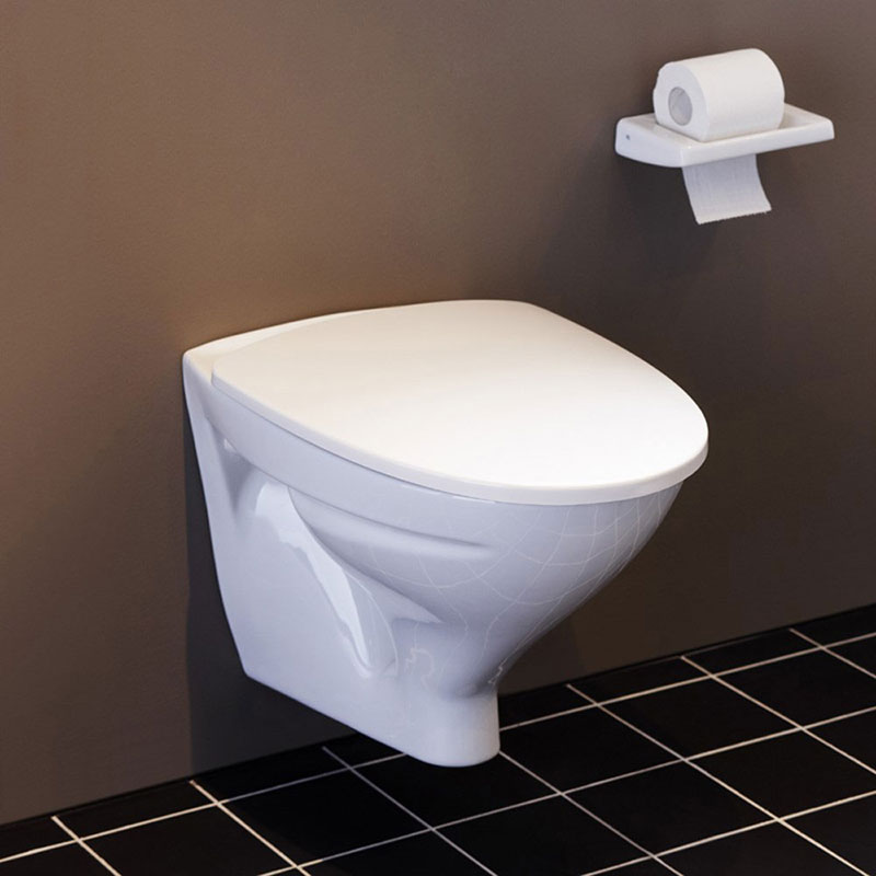 Vägghängd Toalettstol Ifö Sign 6875 med Geberit DuoFix Omega 82 cm Komplett