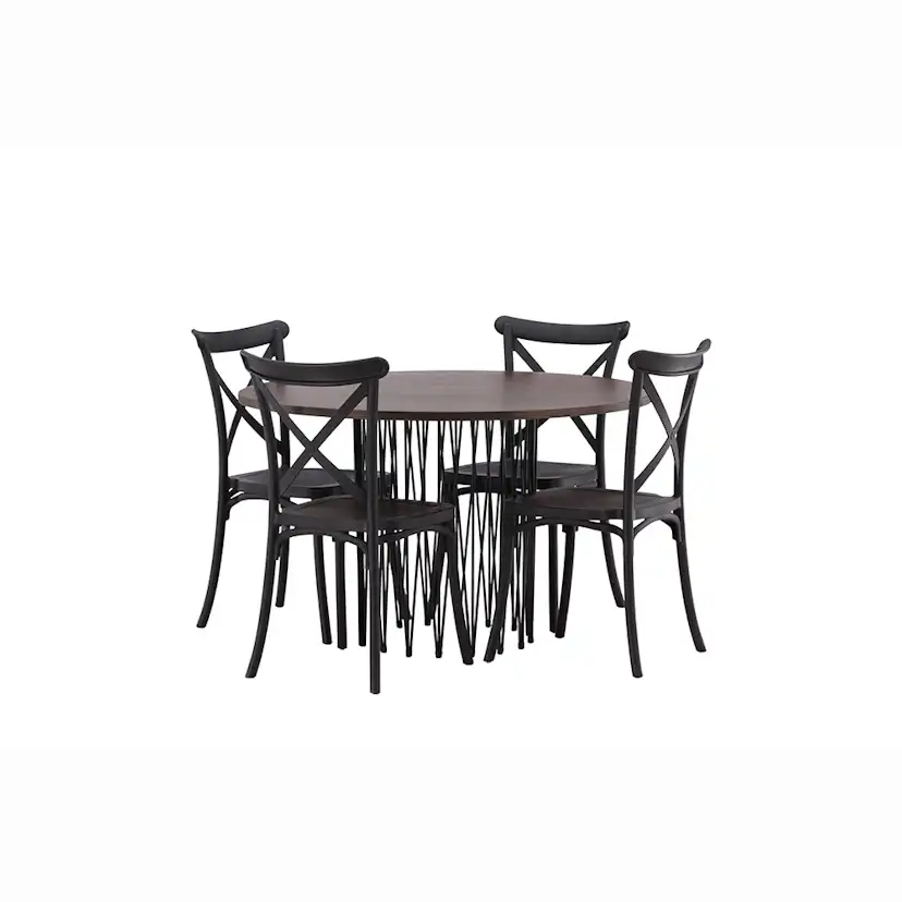 Matgrupp furniture/fashion Stone Rund med 4 Crosett Stolar