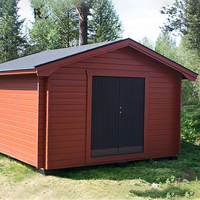 Friggebod Baseco Bruks 15 m² Stuga i Trä med Sadeltak & Dubbla Dörrar