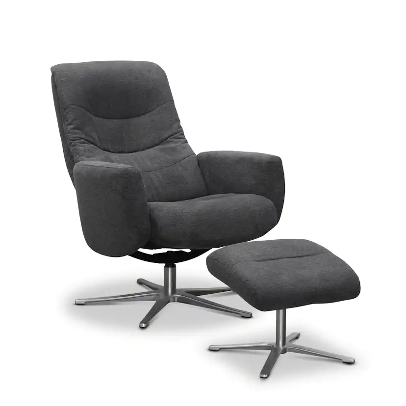 Ställbar fåtölj Hagagruppen Paris Tyg med pall