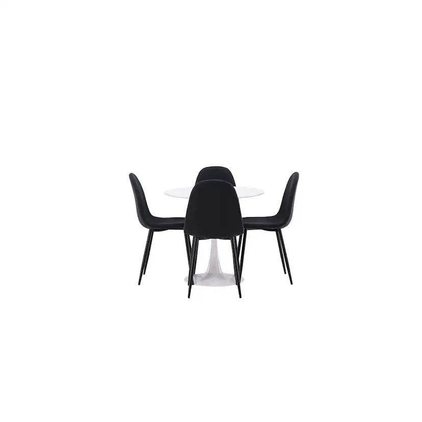 Matgrupp Venture Home Hamden Ø80 cm med 4 Polar stolar