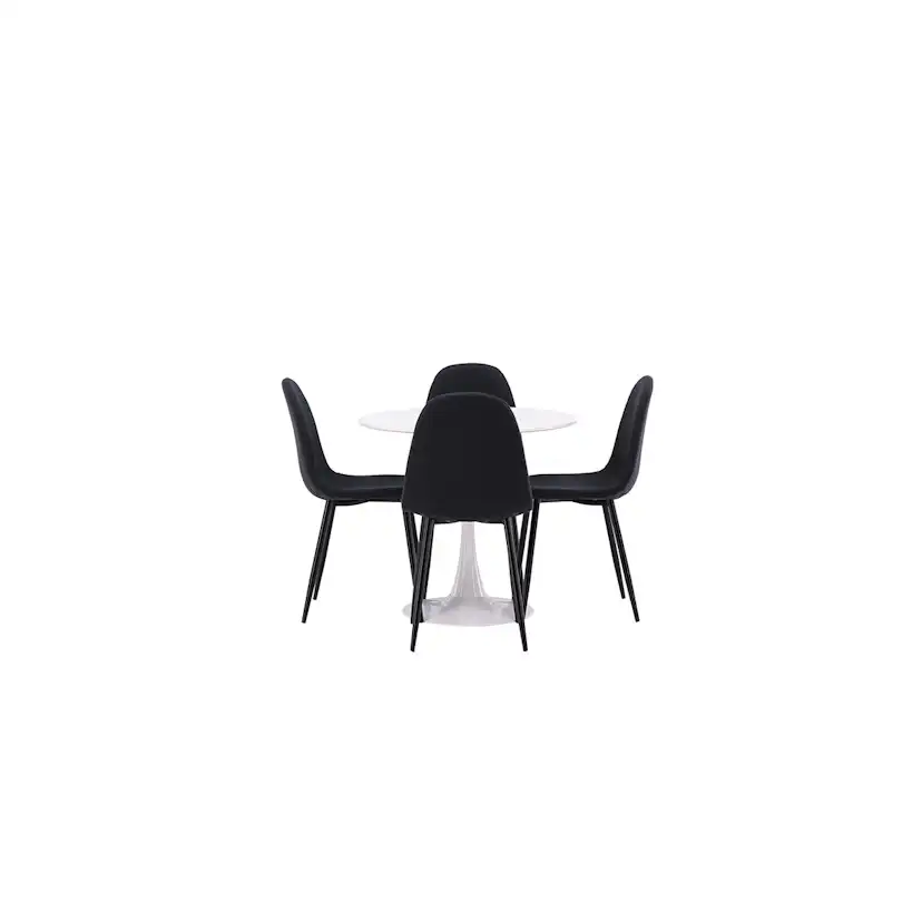 Matgrupp Venture Home Hamden Ø80 cm med 4 Polar stolar