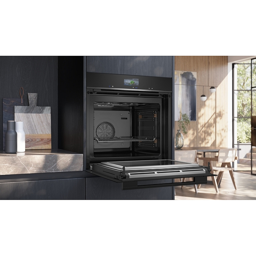 Ugn och Mikro Siemens iQ700 HM736G1B1 + CE732GXB1 Kombiugn Med Mikro För Inbyggnad Svart