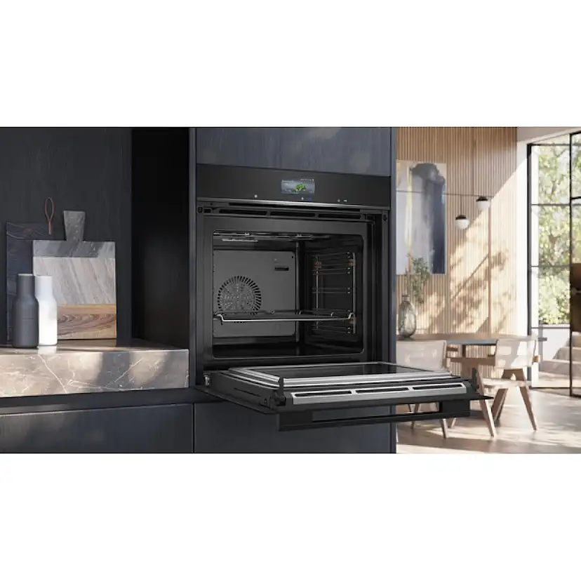 Ugn och Mikro Siemens iQ700 HM736G1B1 + CE732GXB1 Kombiugn Med Mikro För Inbyggnad Svart