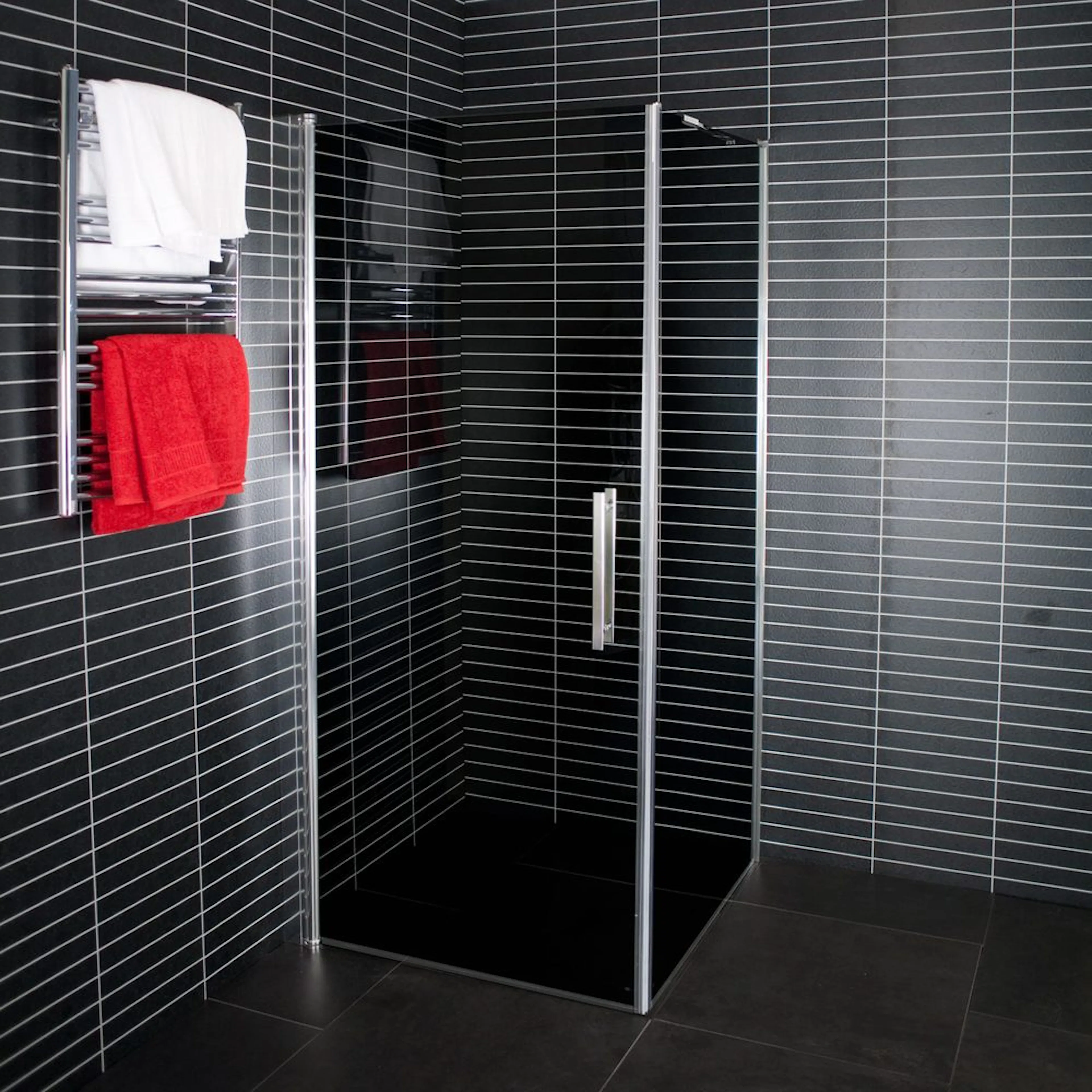 Duschhörn Arrow Square Tonat Glasx800x800xDörr: 800, Fast vägg: 800 mm