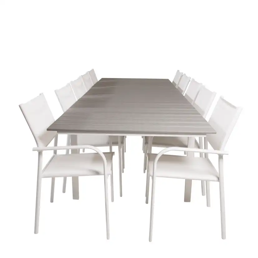 Levels Dining Table 224/324*100 - White Alu / Grey Aintwood Vit/Grå
