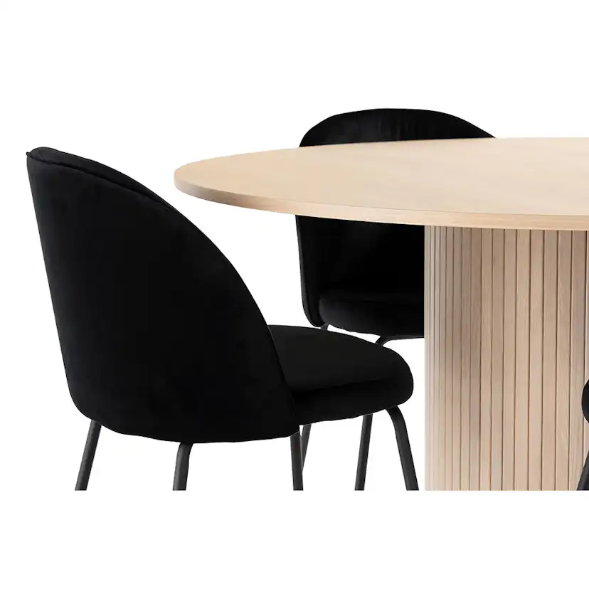 Kopparbo Matgrupp 130 cm Rund inkl 4 Felipe Stolar Svart/Natur