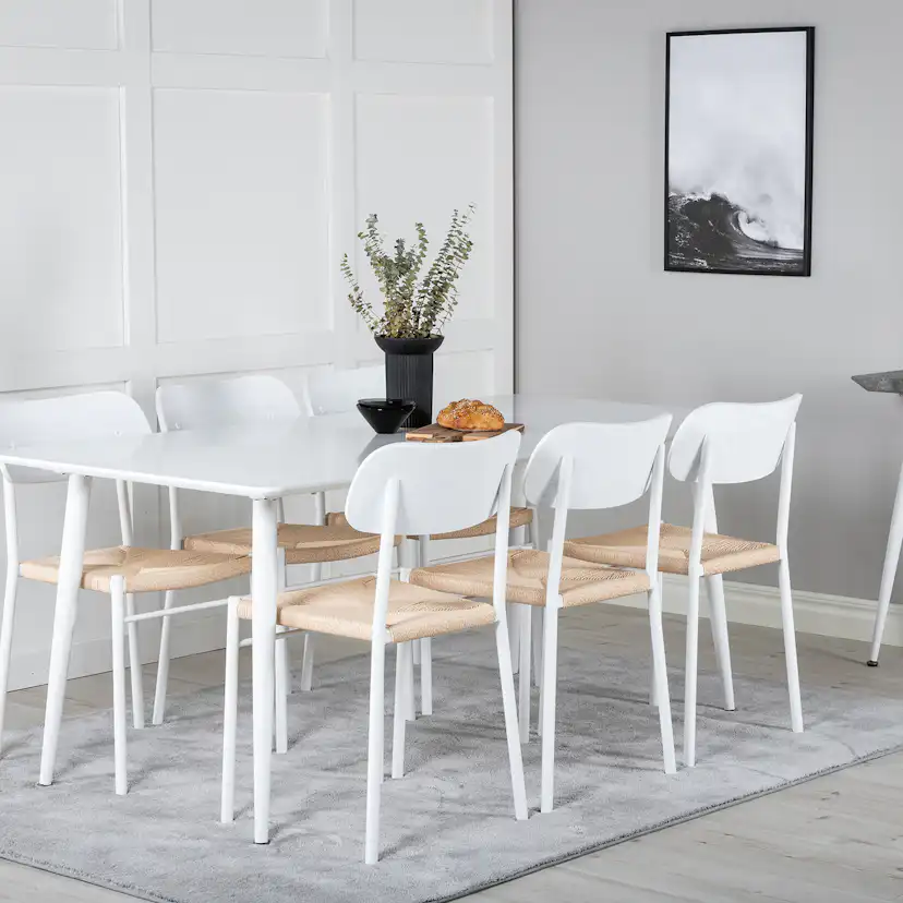 Matgrupp Venture Home Pobbie med 6 Peggy Stolar Vit