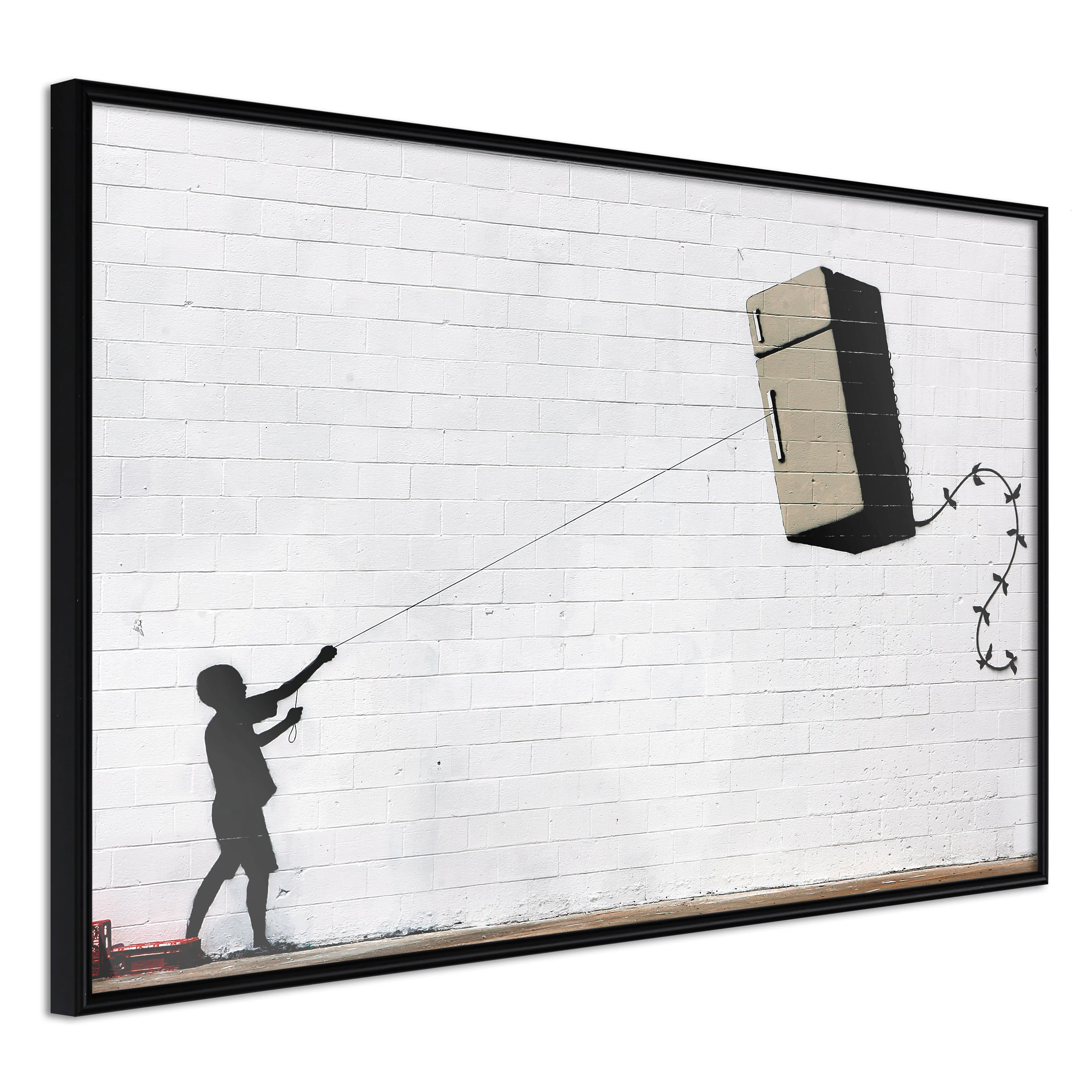 Affisch - Flying Fridge [Poster] 60x40 Svart ram, 60x40 cm
