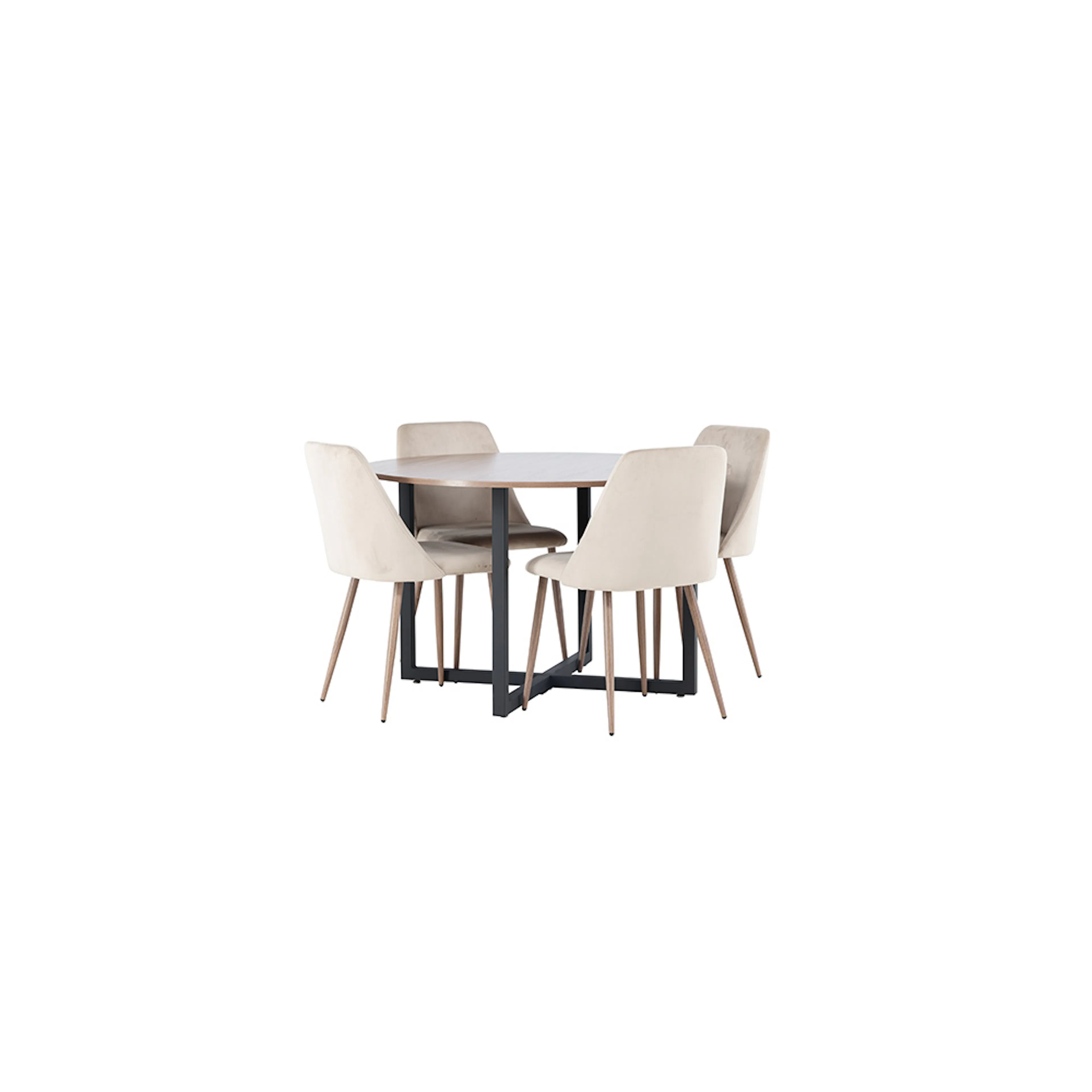 Matgrupp Venture Home Durango Ø120 cm med 4 st Night stolar