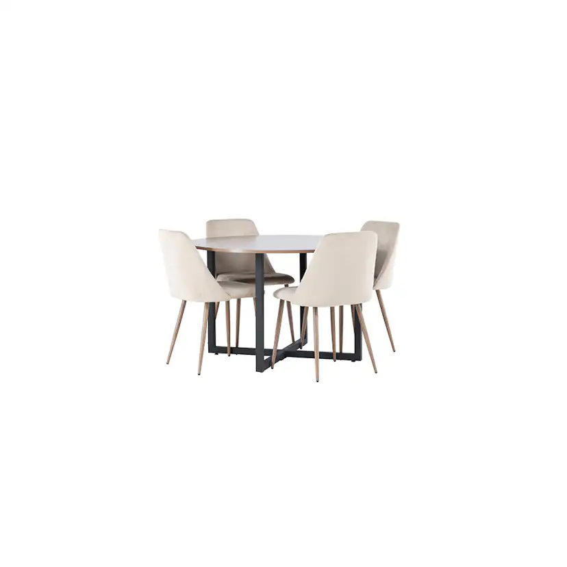 Matgrupp Venture Home Durango Ø120 cm med 4 st Night stolar