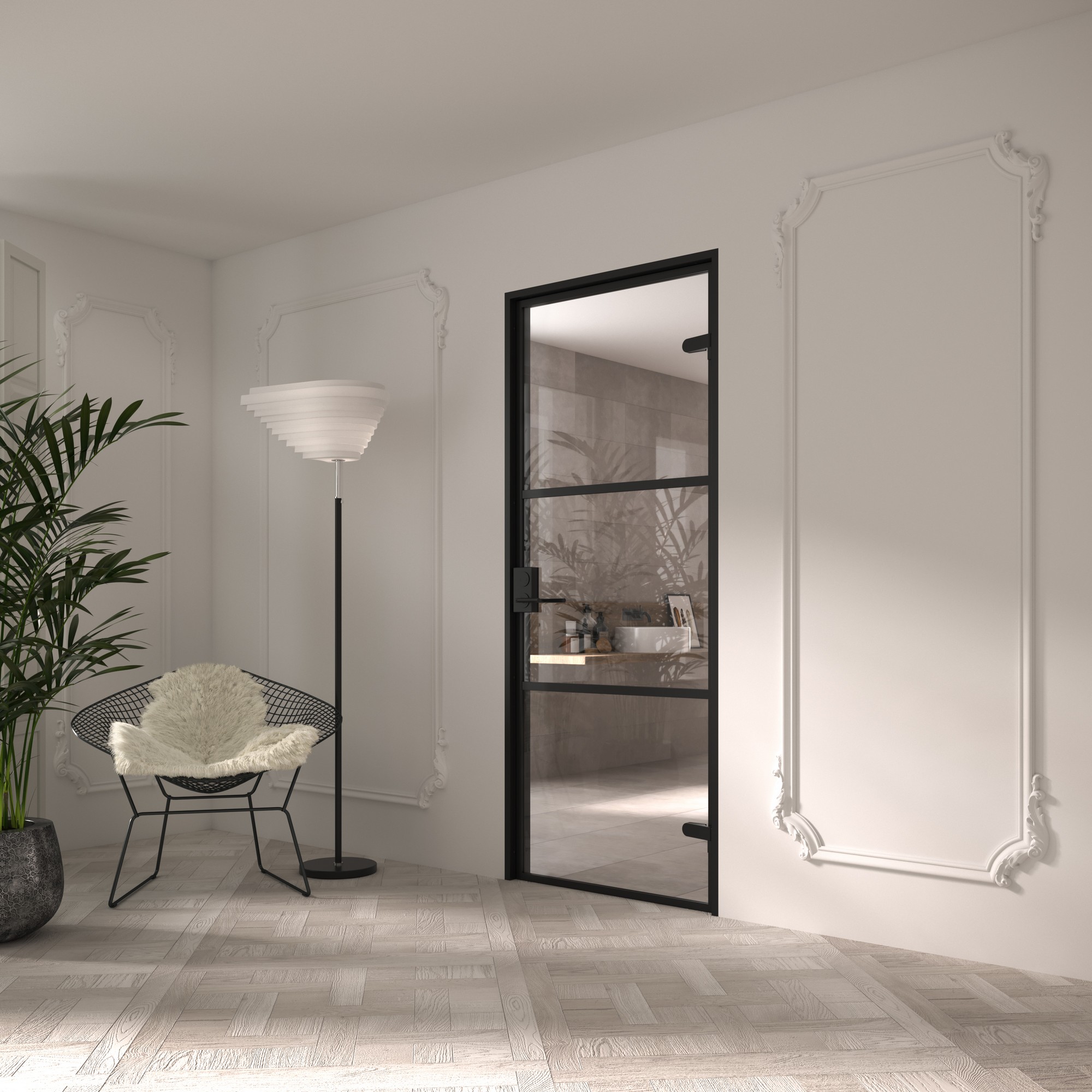 Celine M03 Tokyo, Innerdörr i glas HxB: 2100x800 mm, Klarglas