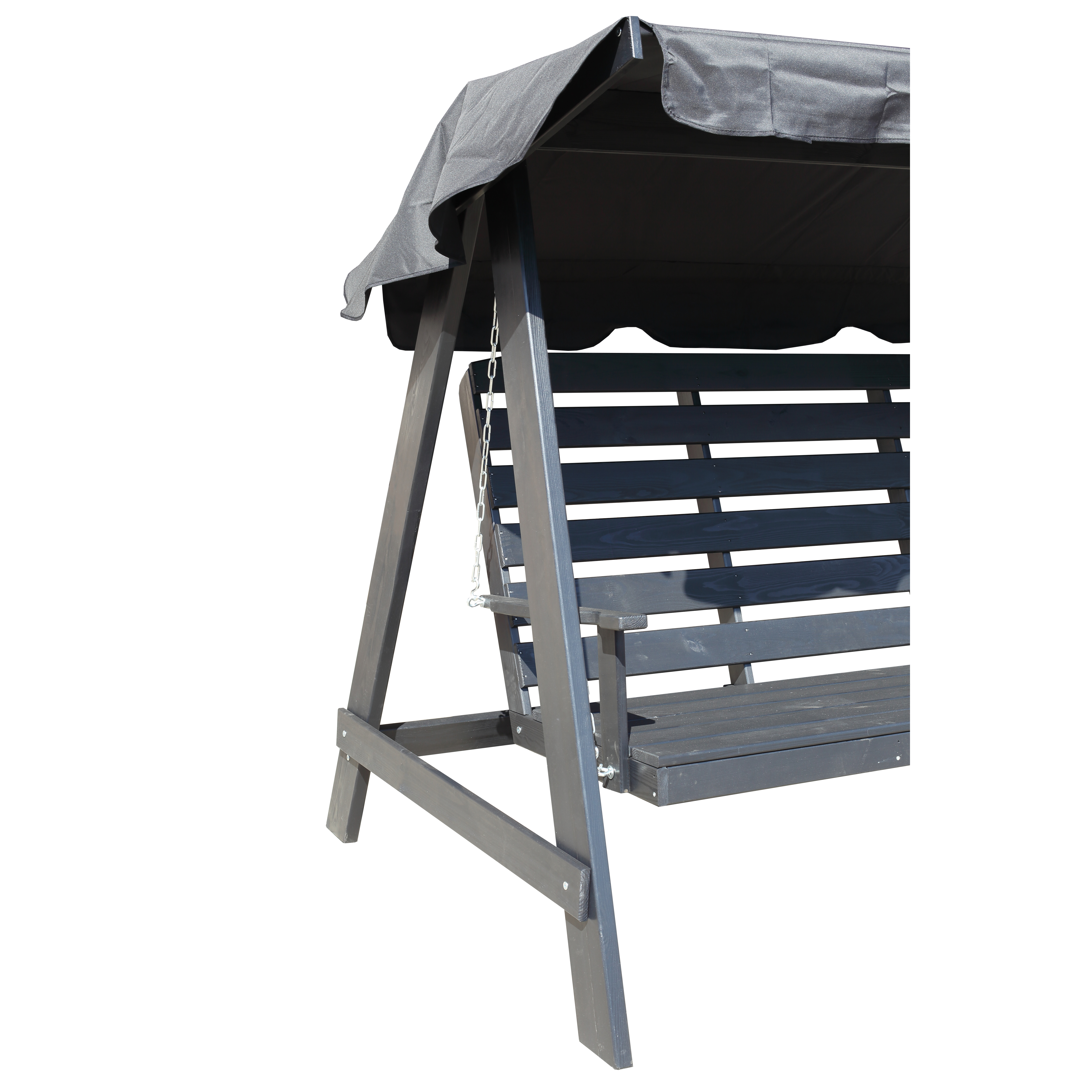 PELLE garden swing without roof, Svarte frame Grå