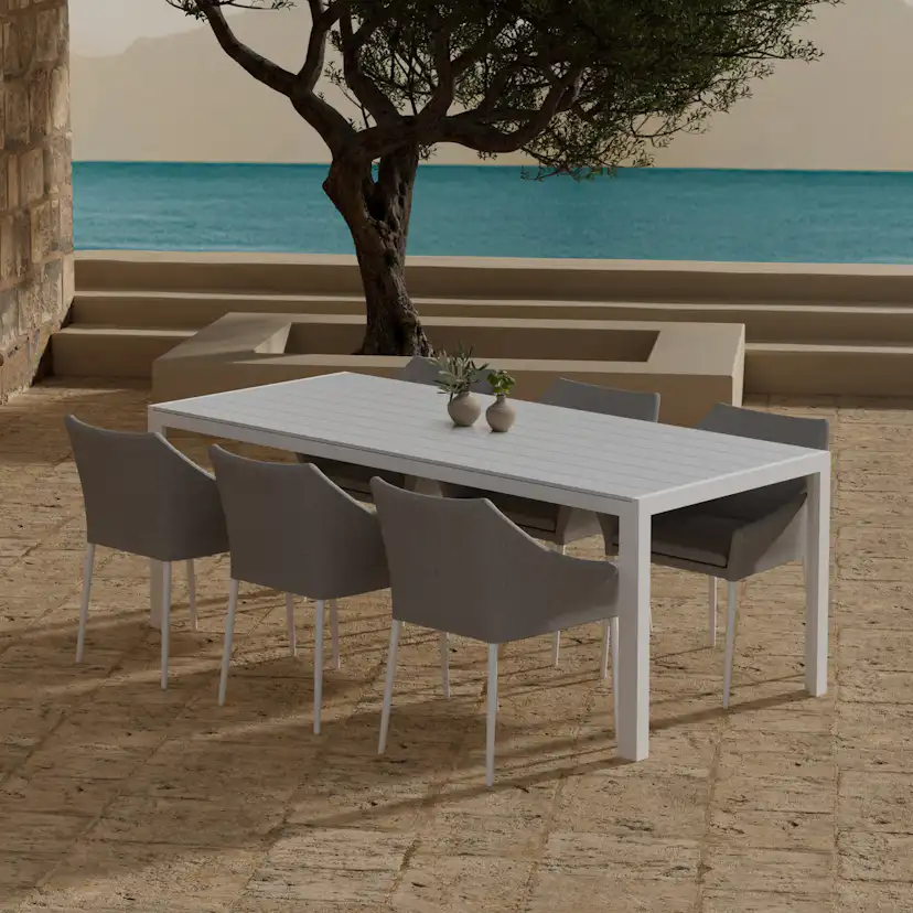 Matgrupp Utomhus Venture Home Break 90x205 cm med 6 st Spoga Trädgårdsstolar