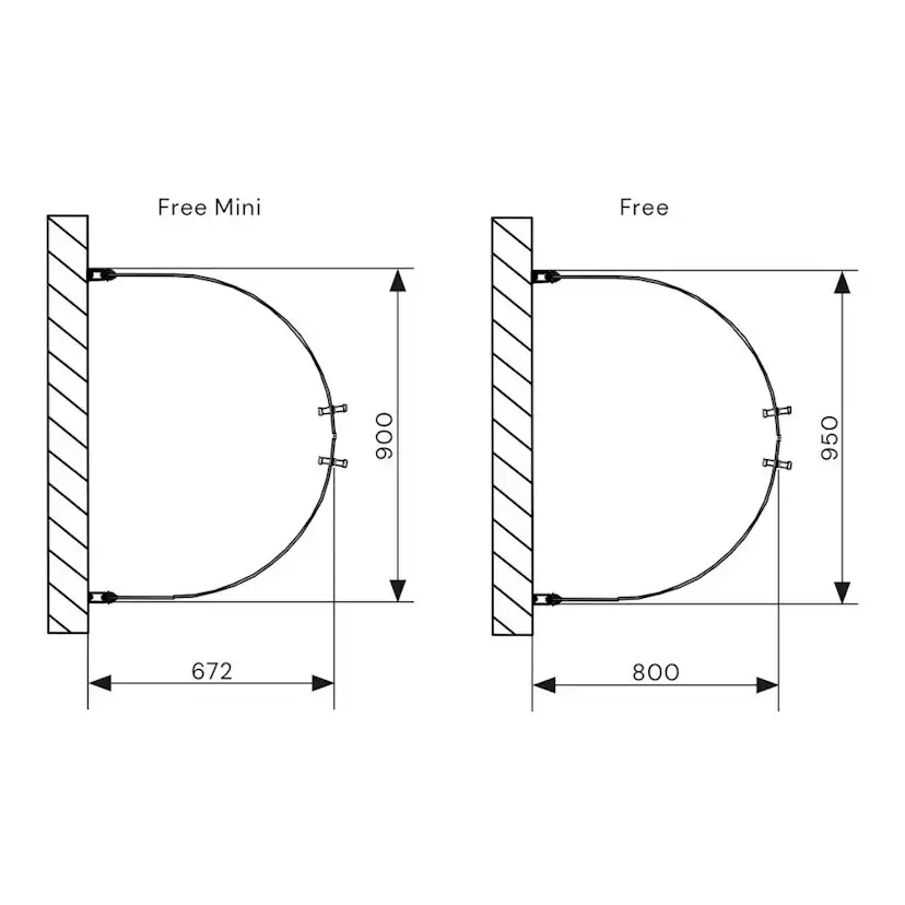 Duschhörn Arrow Free Mini Klarglas 672x672 mm