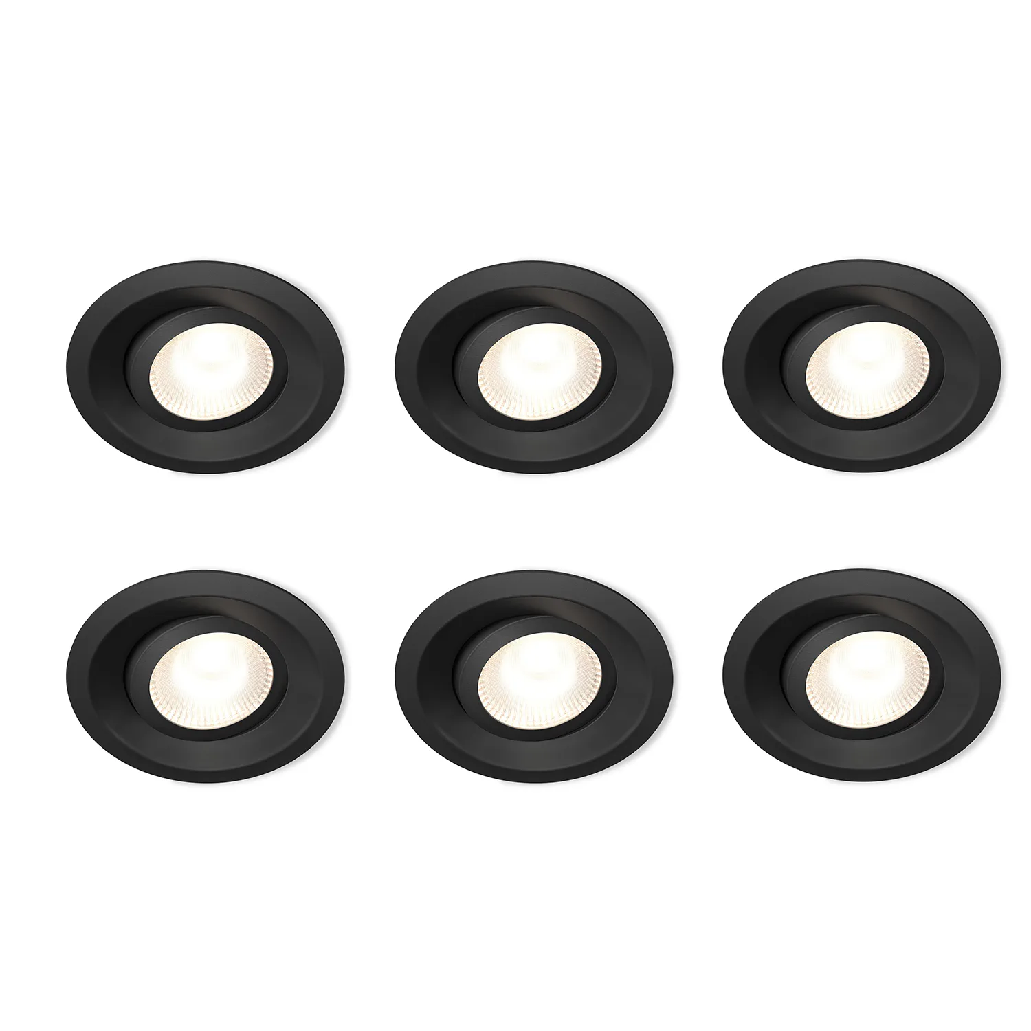 NEDLJUS LED SPOT 8W 515LM 2.2-4K TILT SV 6-PACK DWN-01-B Svart, 6 st