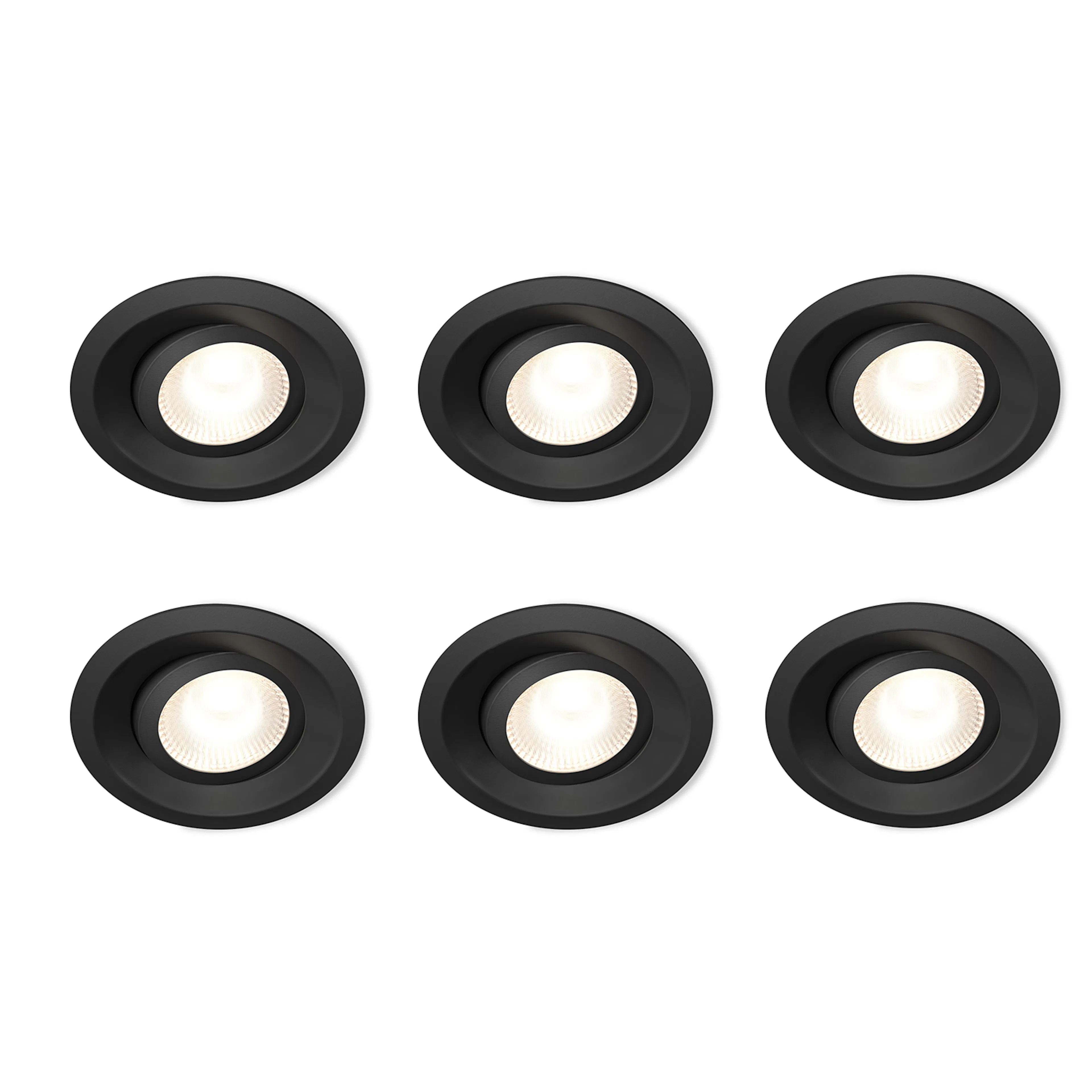 NEDLJUS LED SPOT 8W 515LM 2.2-4K TILT SV 6-PACK DWN-01-B Svart, 6 st